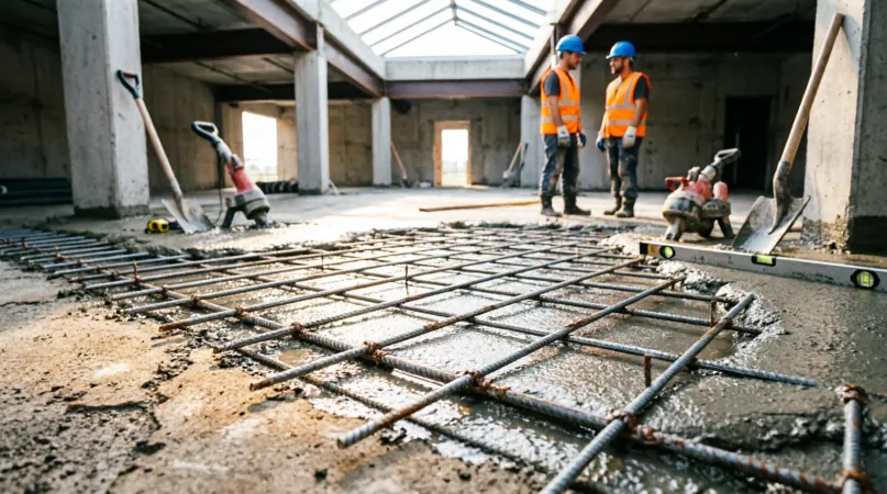 Устройство армированной стяжки пола